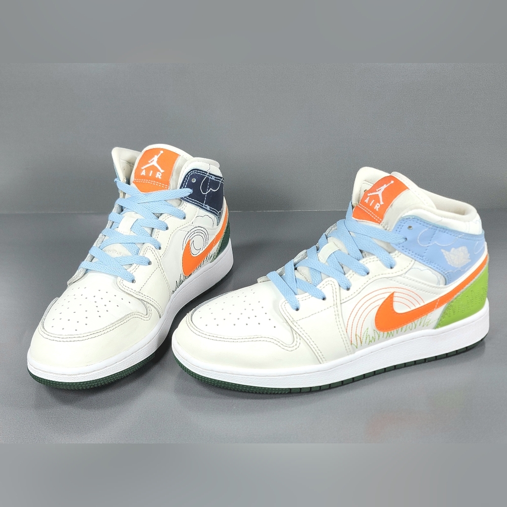 Nike Jordan 1 Mid SE Stitch GS Size 6.5Y Youth